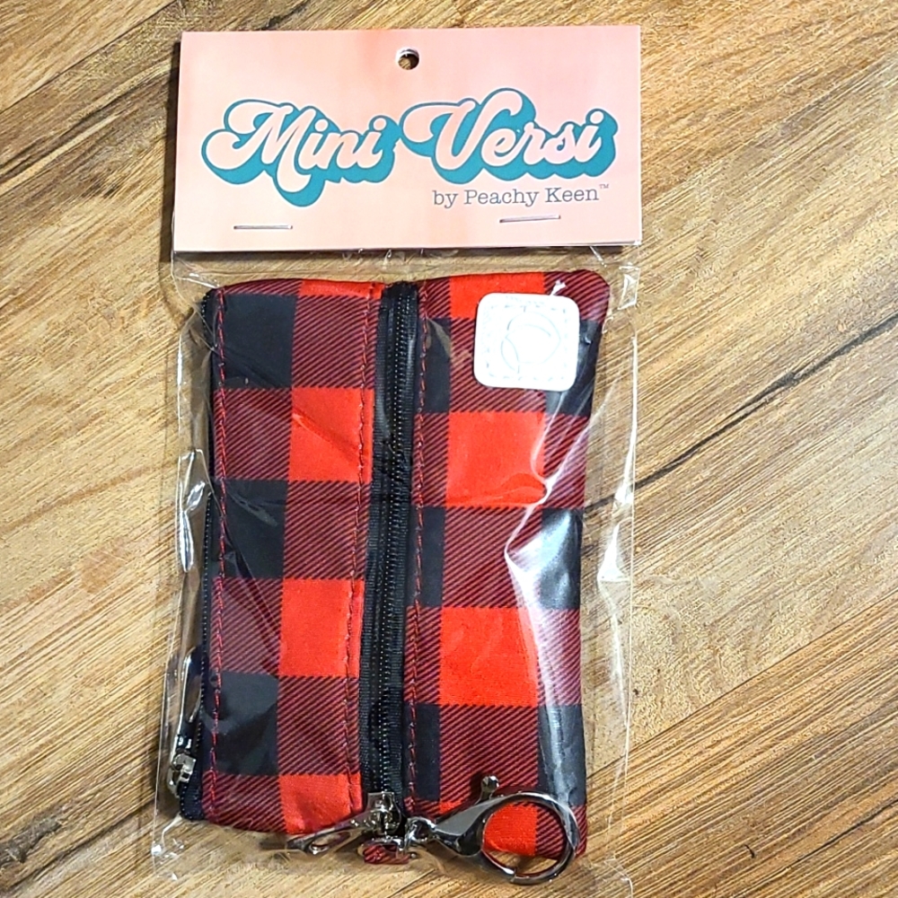 Cute Multi Purpose Red Buffalo Plaid Bag. Matching Face Mask Included